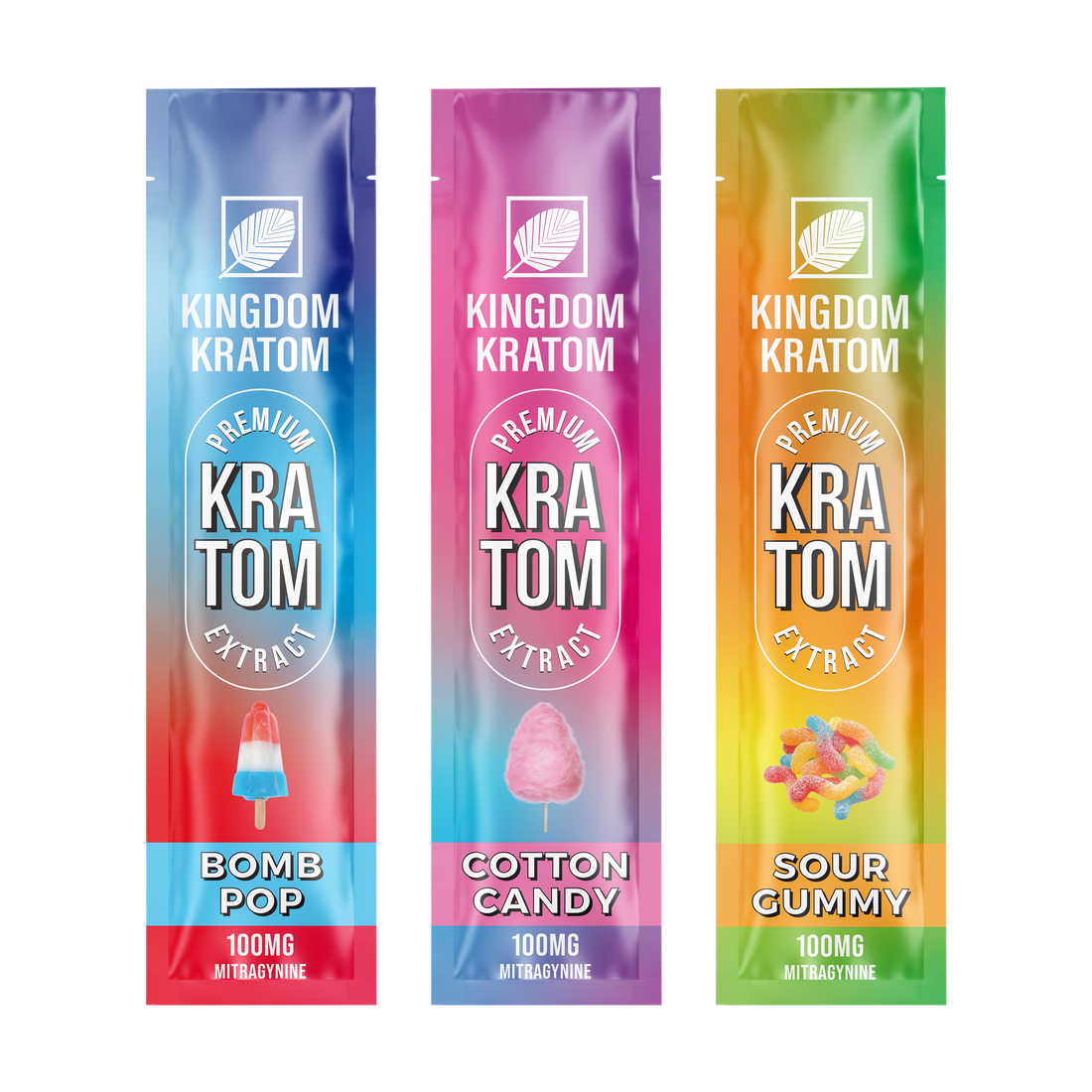 Kingdom Burst flavored kratom extract stick pack — mix-in-water alternative to kratom seltzer