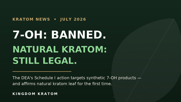 Is Kratom Banned? What the DEA's 7-OH Scheduling Really Means for You