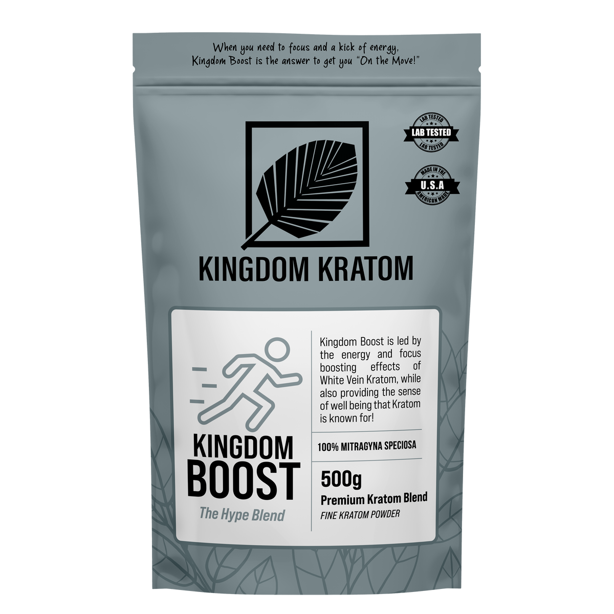 Boost White Blend Kratom Powder 500g - Front View | Kingdom Kratom