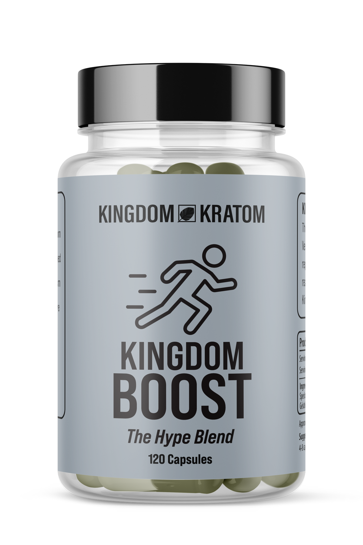 Kingdom Kratom Boost White Blend Capsules 120ct - Front View | Kingdom Kratom