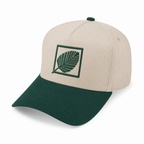 Tan & Forest Green Signature Logo Baseball Cap - Front Angle | Kingdom Kratom
