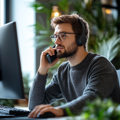 Man on computer